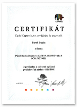 CAPAROL certifikát 2