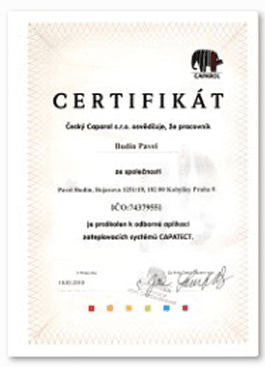 CAPAROL certifikát 1
