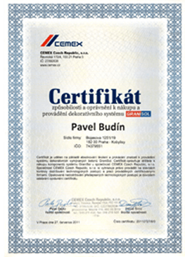 CEMEX certifikát 2